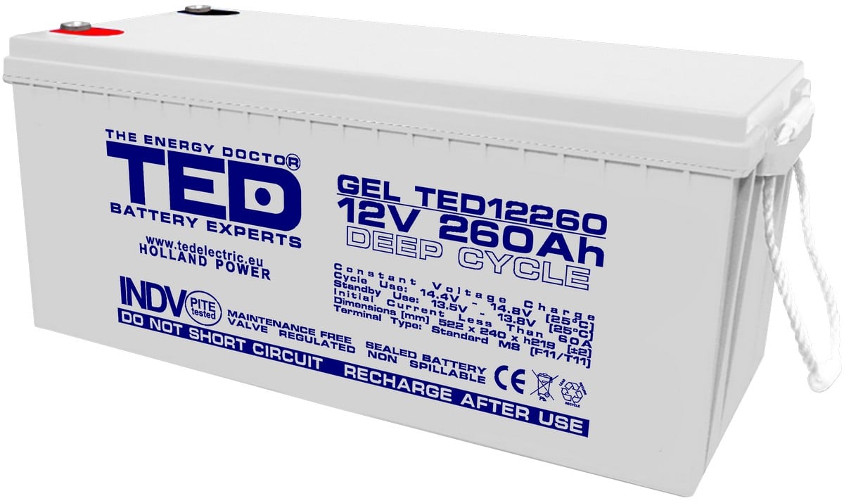 Acumulator Ted GEL 12V 260AH | Profesional