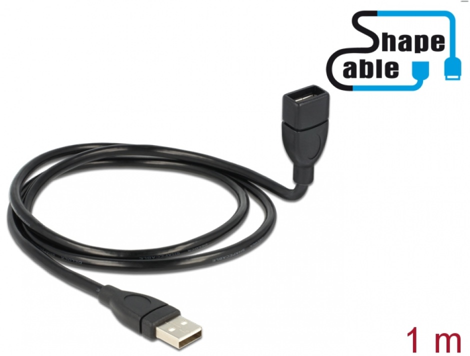 Delock ShapeCable USB 2.0 1m Pliabil