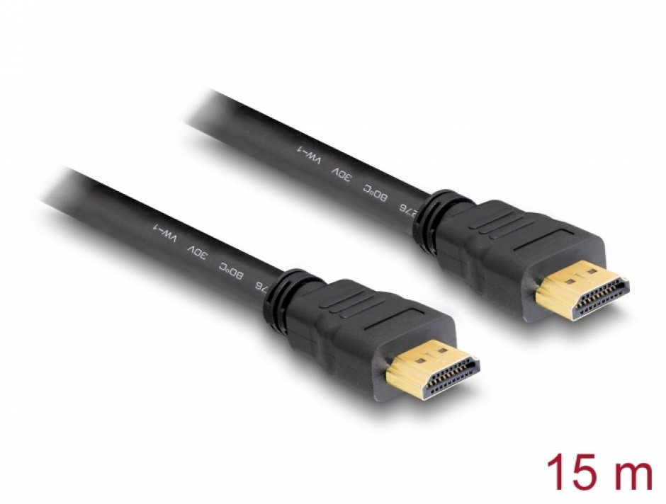 Cablu HDMI 4K 15m Delock 82710 Negru