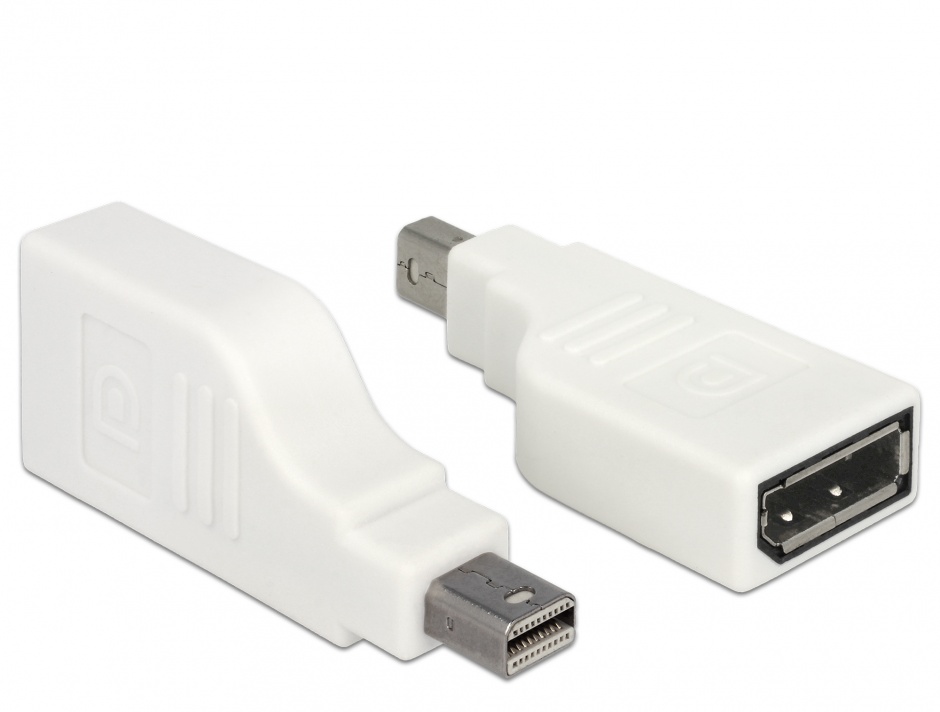 Adaptor Mini DP la DP 90° Alb 4K Delock