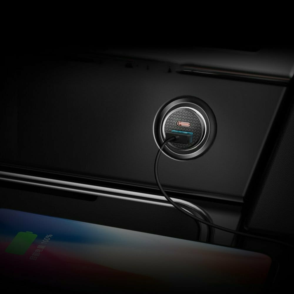 Încărcător Auto Baseus Circular PPS 30W Dublu USB Negru - imagine 16