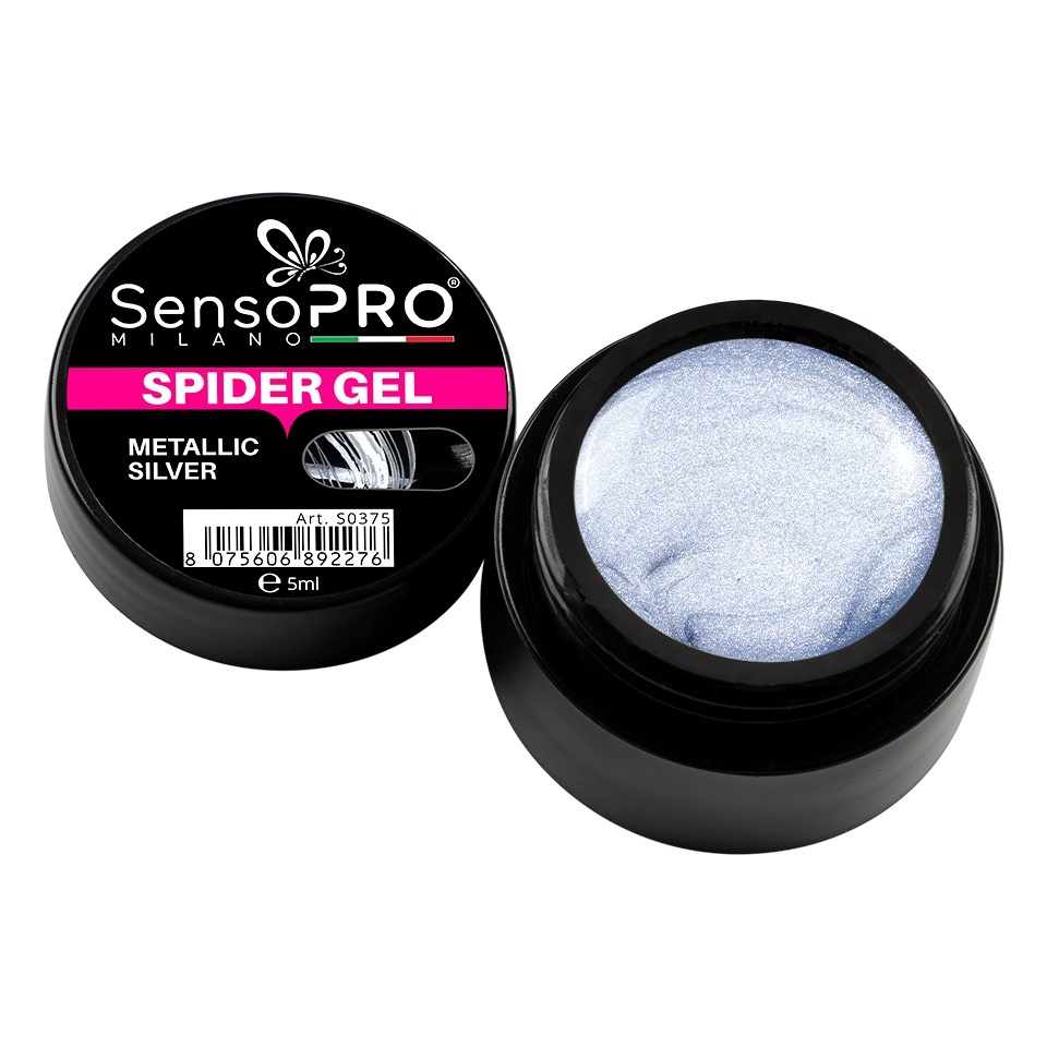 Spider Gel SensoPRO Milano Argintiu, 5 ml - imagine 2