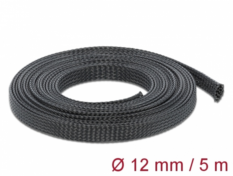 Plasa Organizatoare Cabluri Delock 5m, Negru