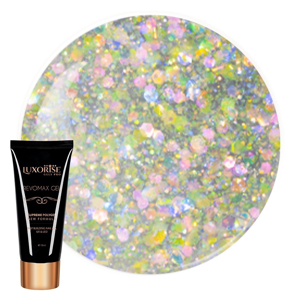 Polygel Luxorise Golden Frost, 15ml - Manichiură Rezistentă