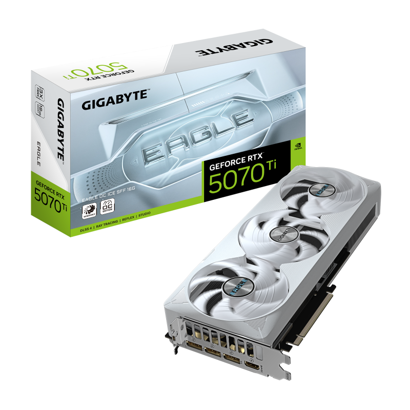 Placă Video RTX 5070 Ti Eagle OC Ice SFF 16GB GDDR7 Gigabyte