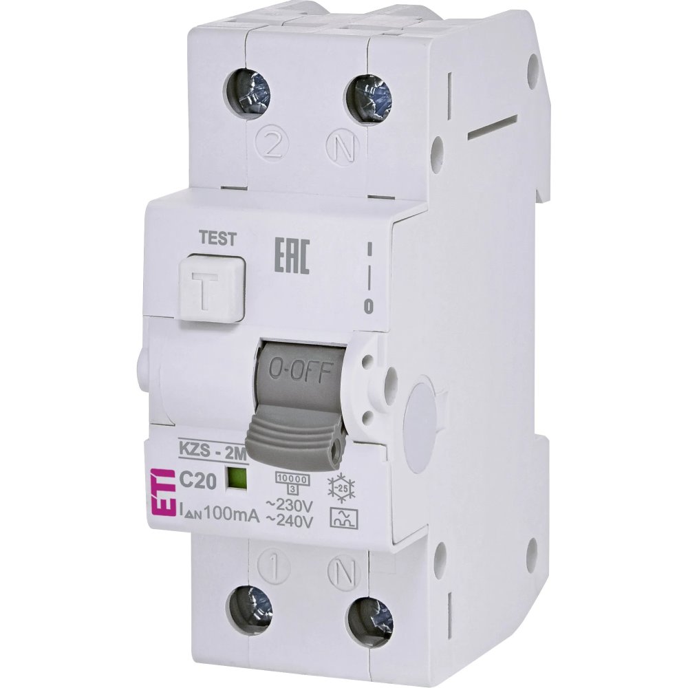 Siguranță RCBO Eti 1P+N 20A/10mA