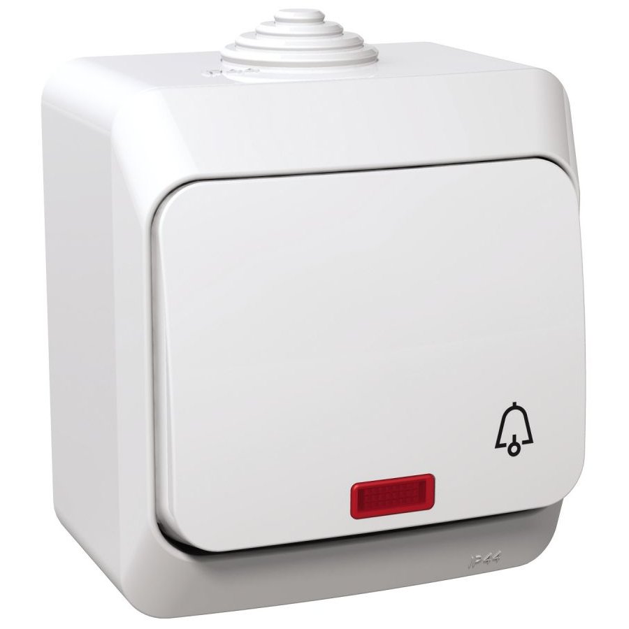 Intrerupator Sonerie Schneider Cedar, Alb, IP44 - imagine 1