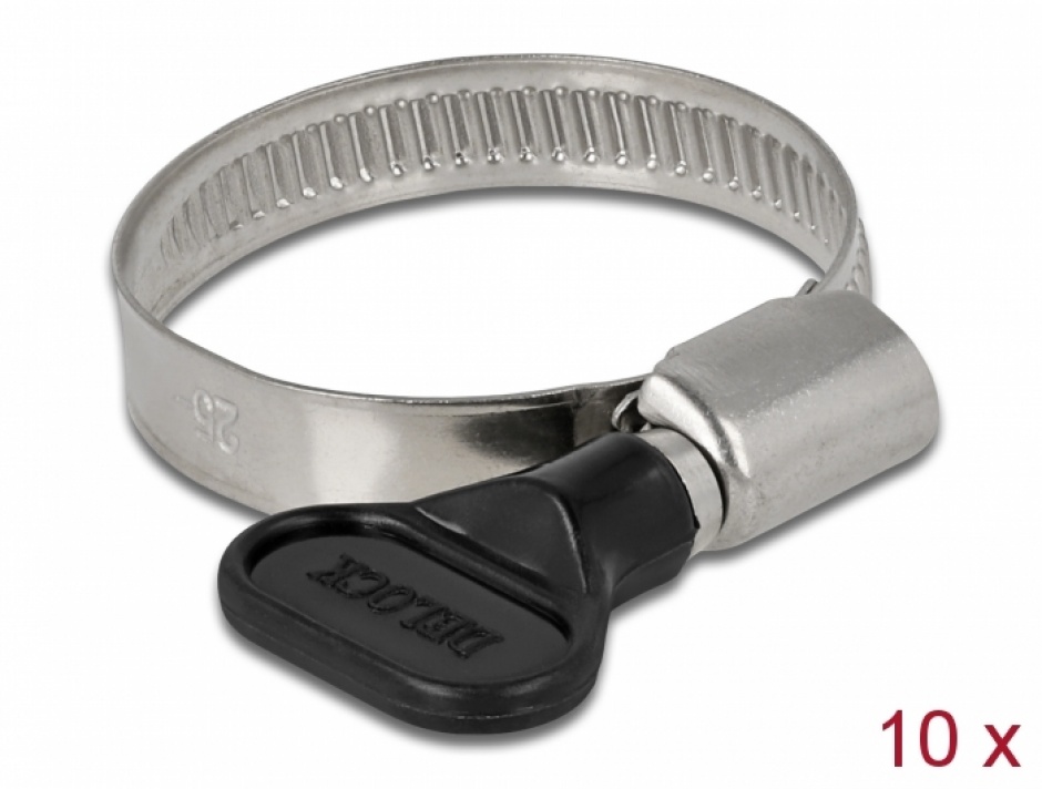 Set 10 Cleme Furtun Delock 25-40mm, Fără Unelte