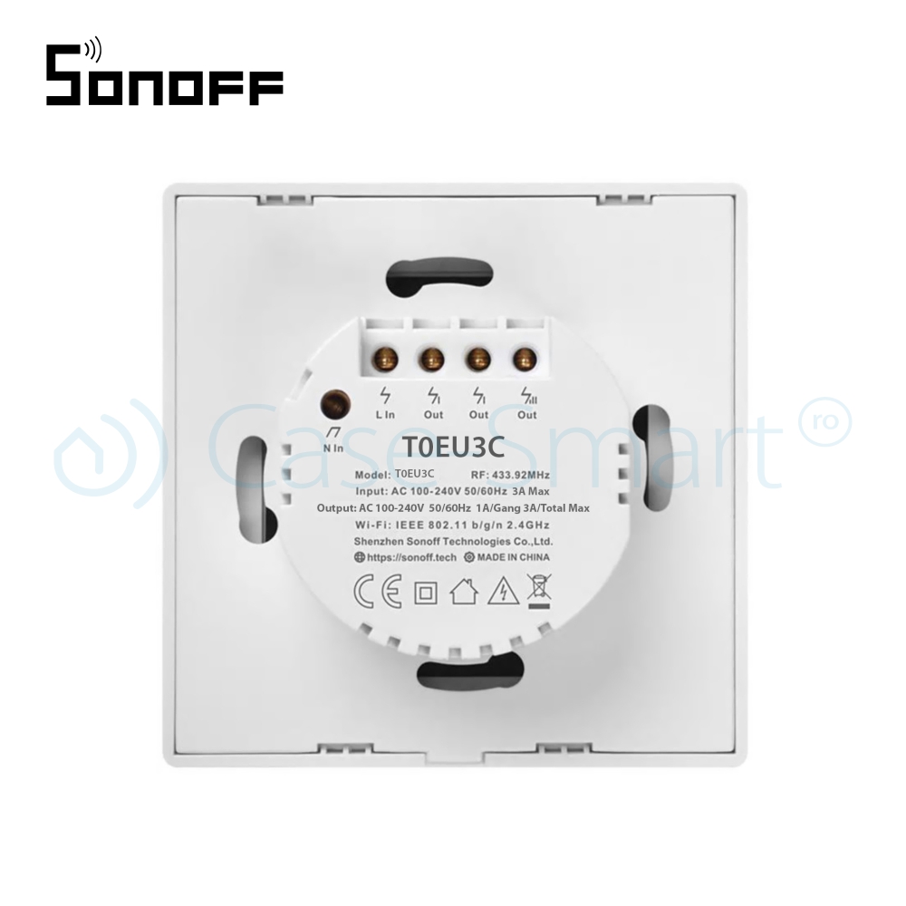 Întrerupător Triplu Touch Sonoff Wi-Fi, Control Mobil - imagine 5