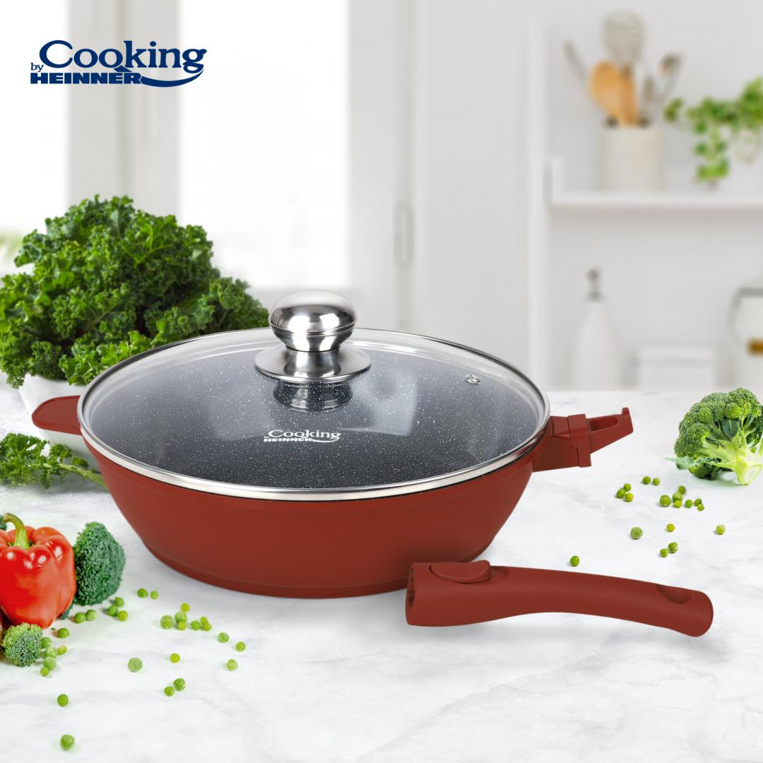 Tigaie Adâncă Heinner Calabria 26cm cu Capac - Aluminiu Premium - imagine 5