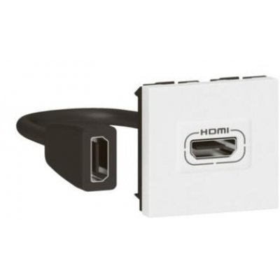 Priza HDMI Legrand Mosaic, 2 Module, Alb