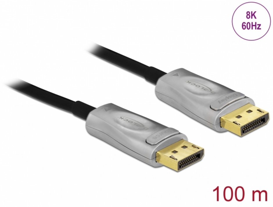 Cablu DisplayPort Optic 1.4 Delock, 8K, 100m