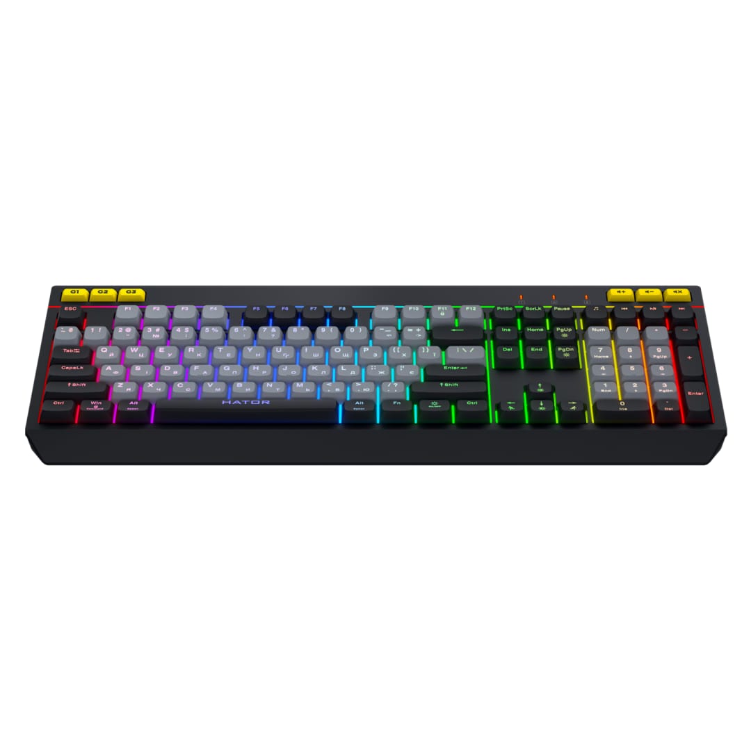 Tastatură Gaming HATOR Icefall USB RGB 1000Hz Alb-Negru - imagine 3