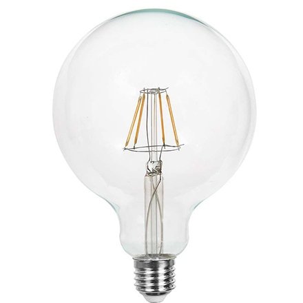 Bec LED E27 G125 6W V-TAC, Filament Warm
