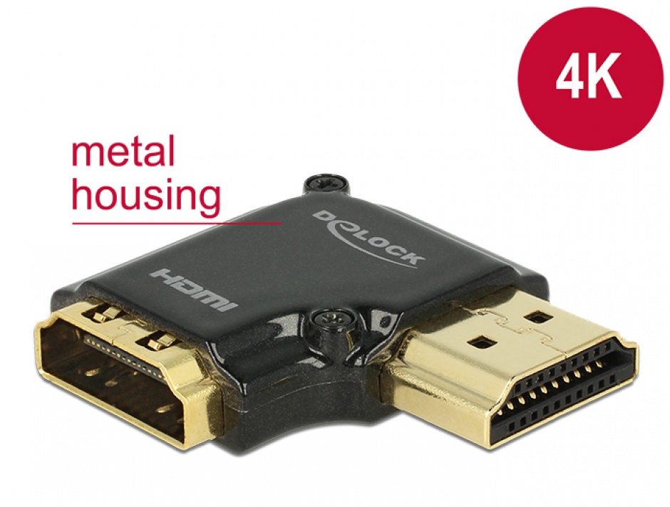 Adaptor HDMI 90° Metalic 4K Delock