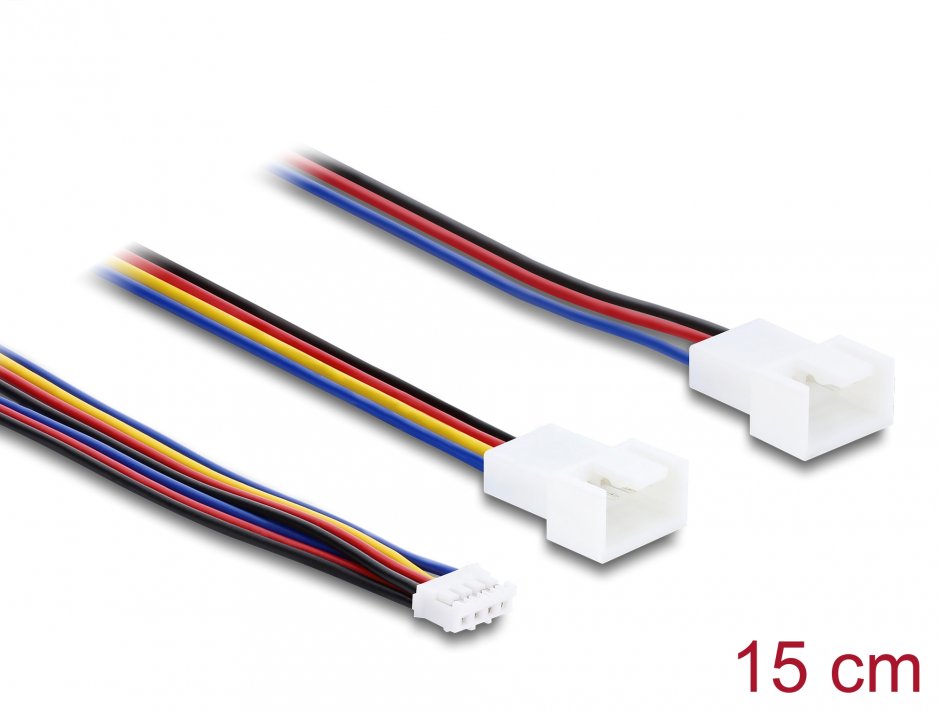 Splitter ventilator PWM Delock 91364, JST PH 4 pini, 15 cm
