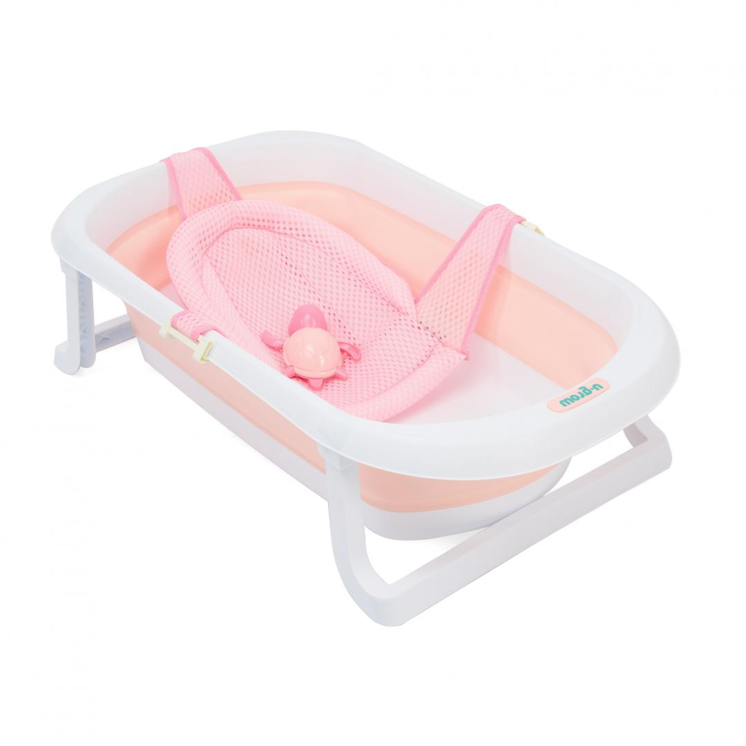 Cadită Pliabilă Bebeluși cu Reductor și Termometru | U-Grow Roz