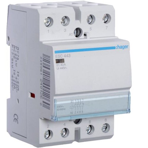 Contactor Modular 40A Hager ESC443, 4Poli