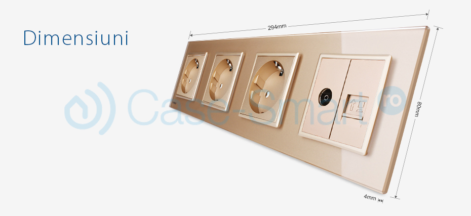 Priză Cvadruplă Livolo Sticlă, TV și Internet - imagine 17