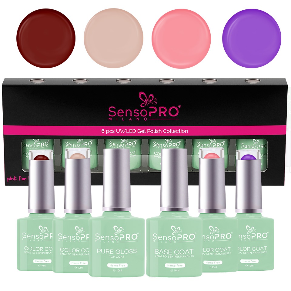 Set Oje Semipermanente Hema Free SensoPRO Milano 4 buc