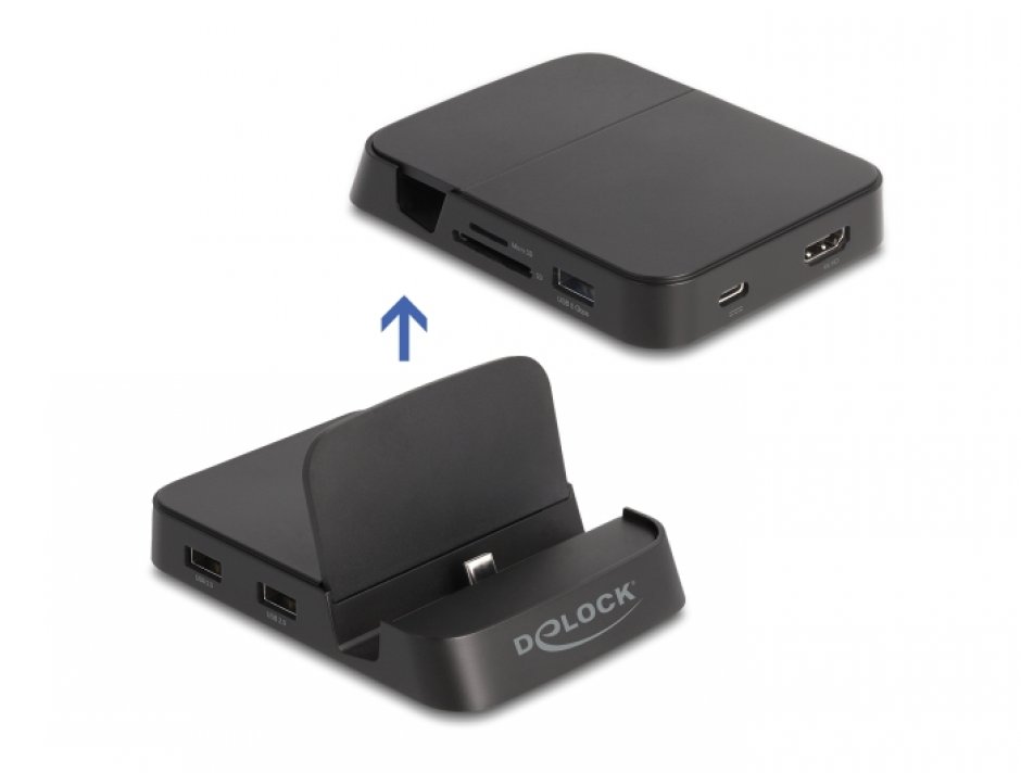 Docking Station USB-C Delock, 4K HDMI, 3x USB