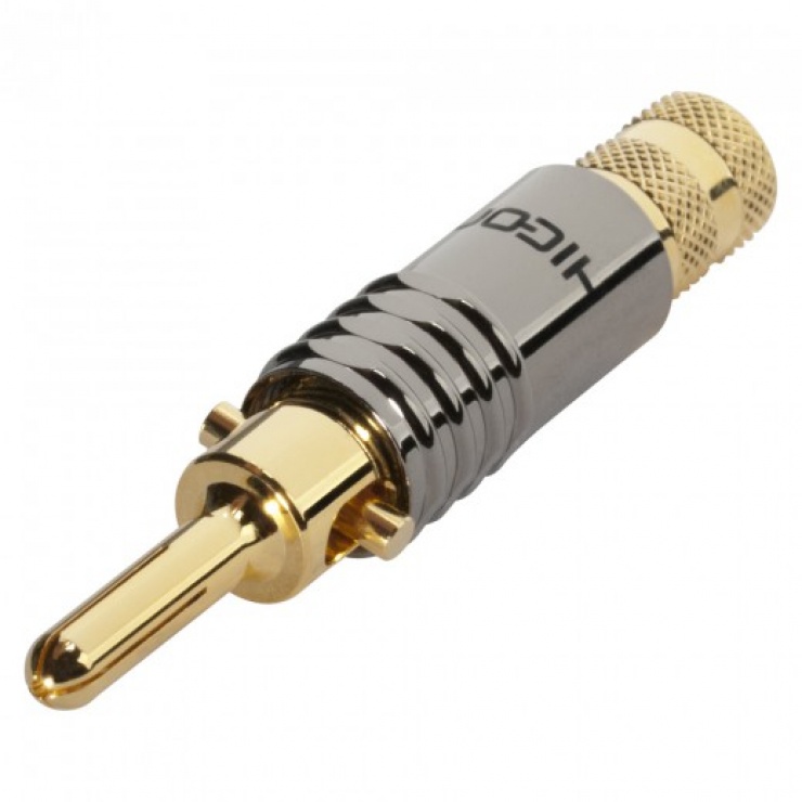 Conector Banana Hicon Placat Aur HI-BM08-BLK