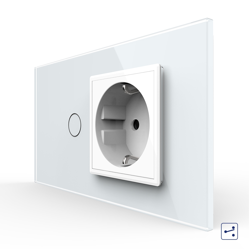 Intrerupator si Priza Livolo cu Rama Sticla