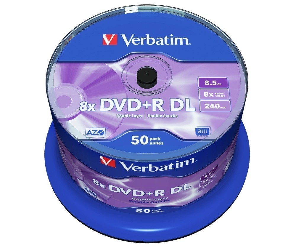 DVD+R Verbatim 8.5GB Double Layer 8x - 50 bucăți