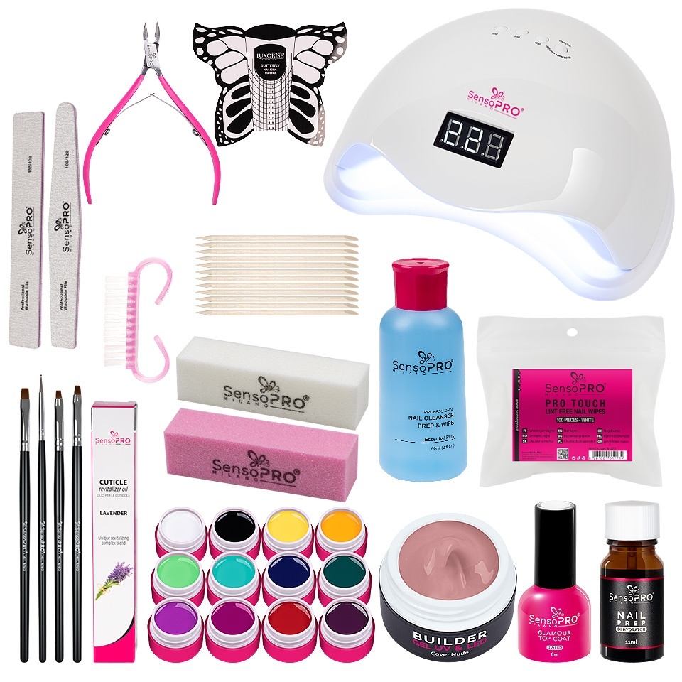 Kit Unghii Gel SensoPRO Milano Color Joy + Lampa UV LED - imagine 2