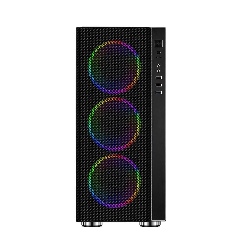 Carcasa Gaming Spacer Rainbow ATX RGB - 4 Ventilatoare Incluse - imagine 3