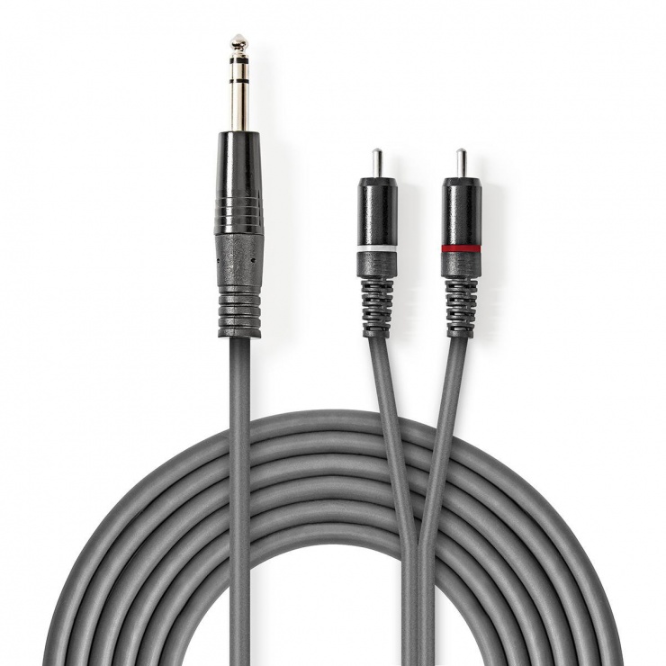 Cablu Audio 6.35mm la 2x RCA Nedis 1.5m