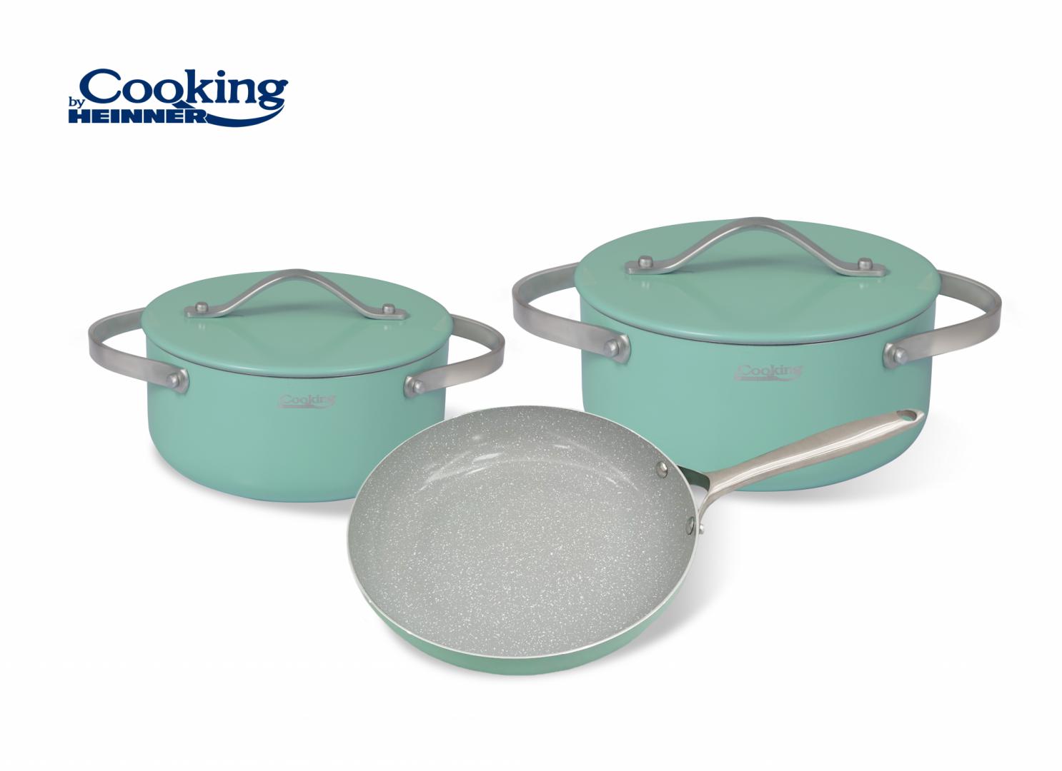Set Gătit Heinner 5 Piese Aluminiu Presat Culoare Cretă