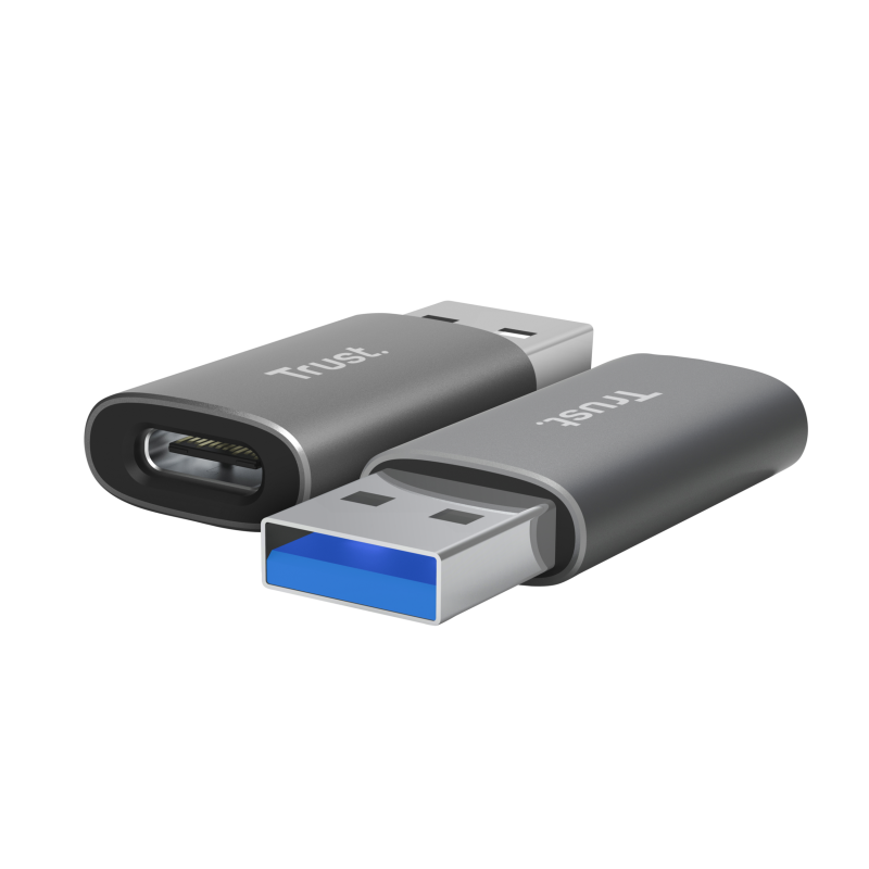 Adaptor Trust Calyx USB-A la USB-C, Gri - Conectivitate Rapidă