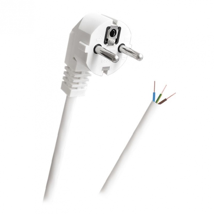 Cablu Schuko 3m Alb OEM - Alimentare Sigură