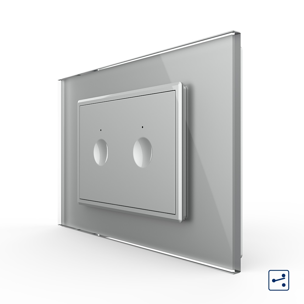 Intrerupator Touch Dublu Livolo, Rama Sticla, Standard Italian - imagine 13