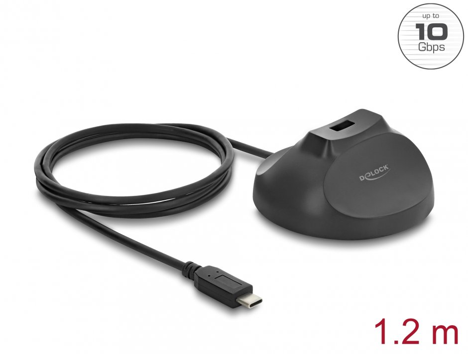 Cablu prelungitor USB-C Delock, 10 Gbps, bază magnetică