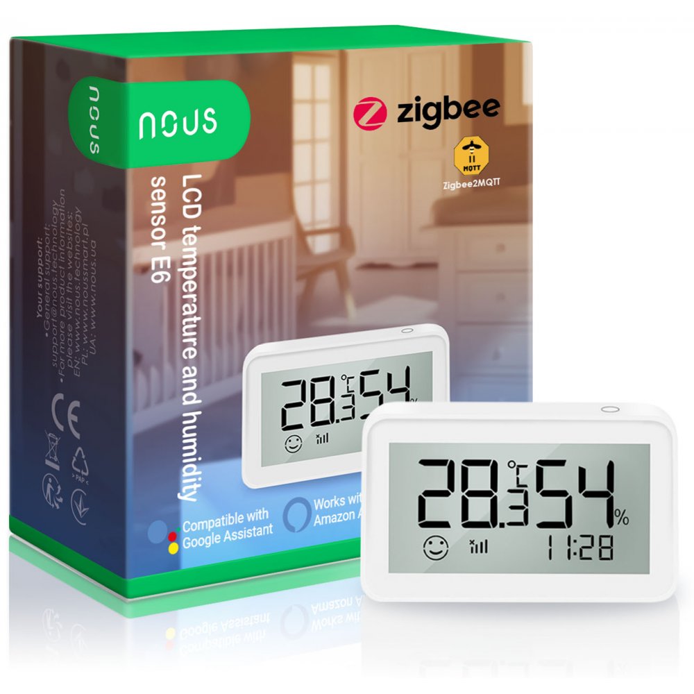 Senzor ZigBee Temp/Umiditate Nous E6 cu Afisaj