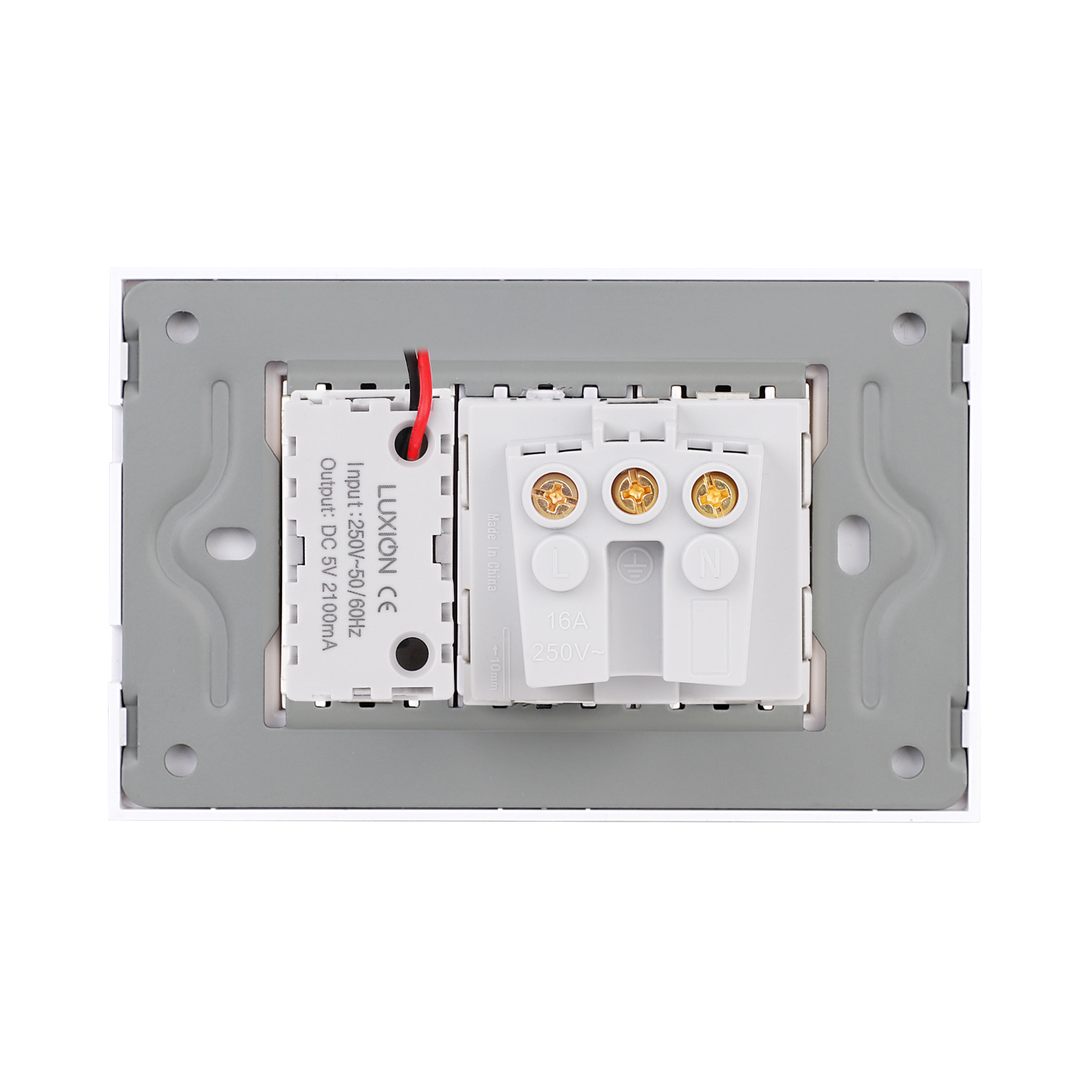 Priza Schuko si USB A+C cu Rama din Sticla LUXION, 3M - imagine 4