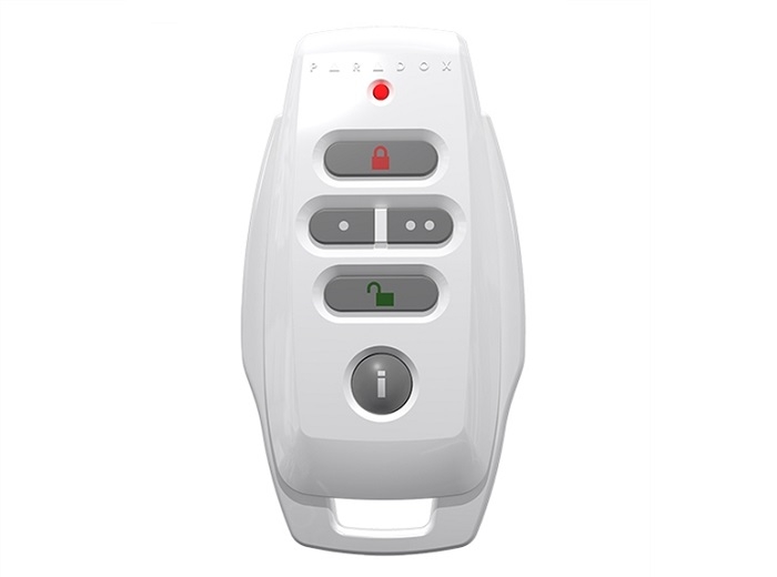 Telecomanda cu 4 butoane pentru alarma cu feedback, alb, 433 MHz, Magellan Paradox REM25Wh