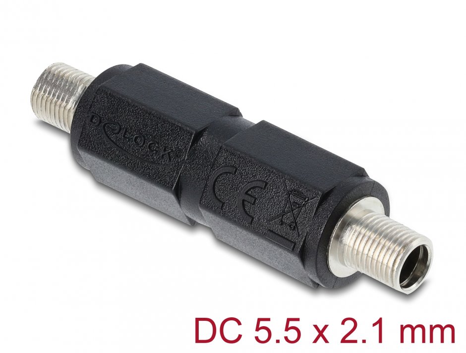 Adaptor DC filetat 5.5 x 2.1 mm, max. 5 A, Delock 90941