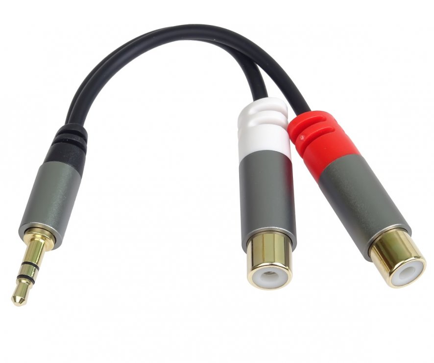 Adaptor Audio 3.5mm la 2x RCA T-M 15cm OEM