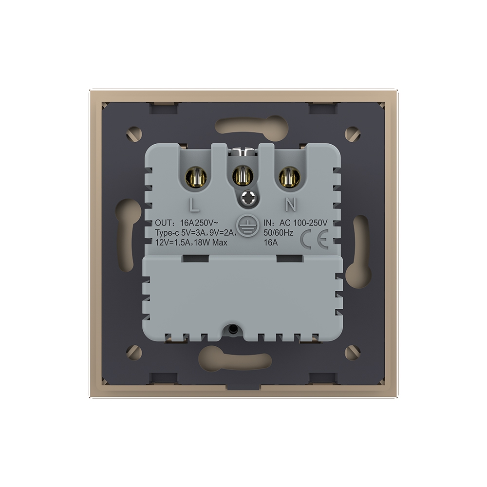 Priza Schuko + USB-C LIVOLO, Sticlă, 16A - imagine 12