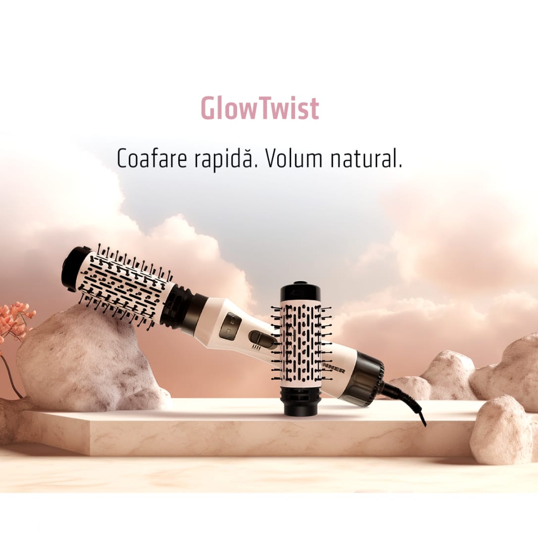 Perie Rotativa Heinner HAB-R12RDC-PNK2, 1200W, Ceramică, Roz - imagine 5