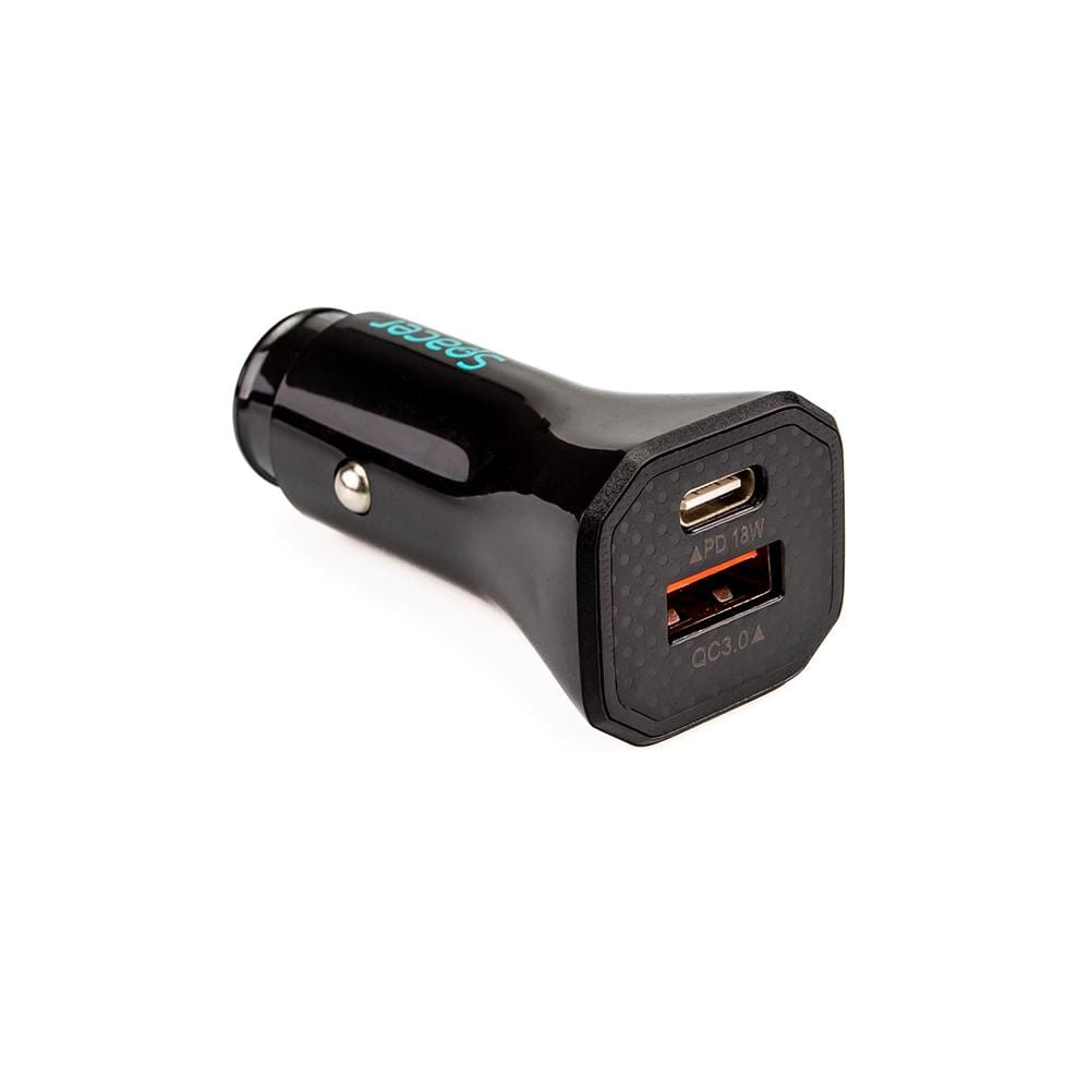 Alimentator Auto Spacer 18W Fast Charge USB-C + USB-A Negru - imagine 4