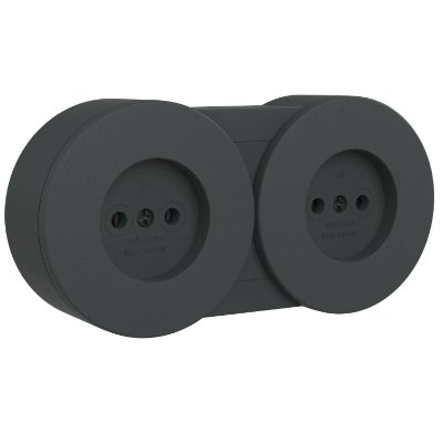 Priza dublă modulară Ovivo xOne, 16A, IP54, antracit