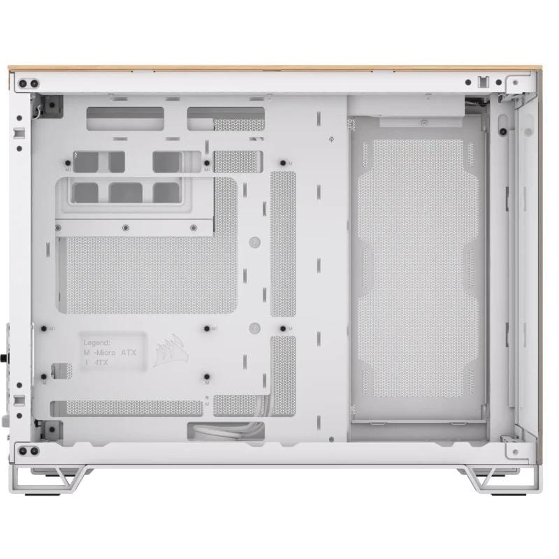Carcasa CORSAIR 2500X Micro ATX Dual Chamber White Bamboo - imagine 3
