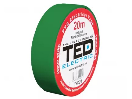 Banda izolatoare TED PVC, 20m, Verde