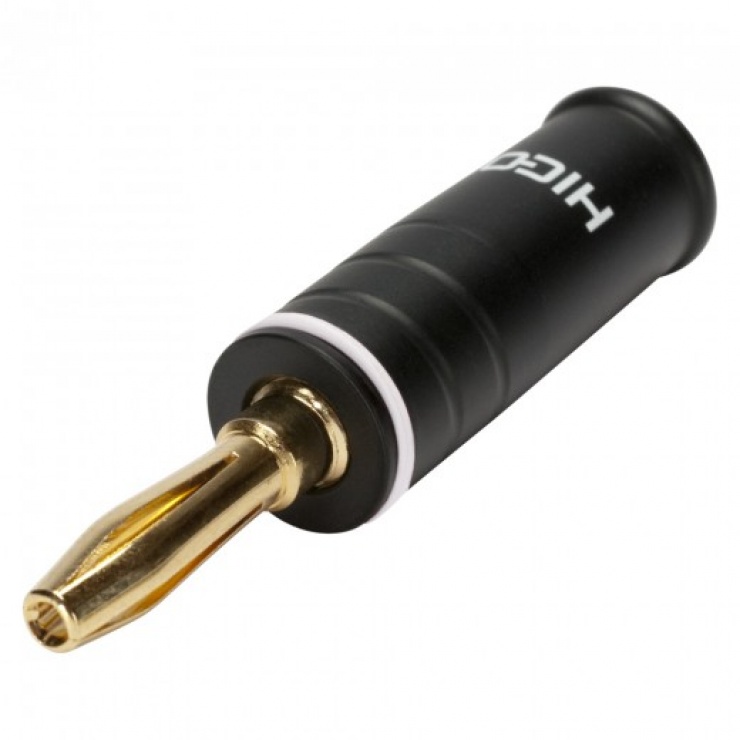 Conector Lipit Banana Hicon Negru 4mm
