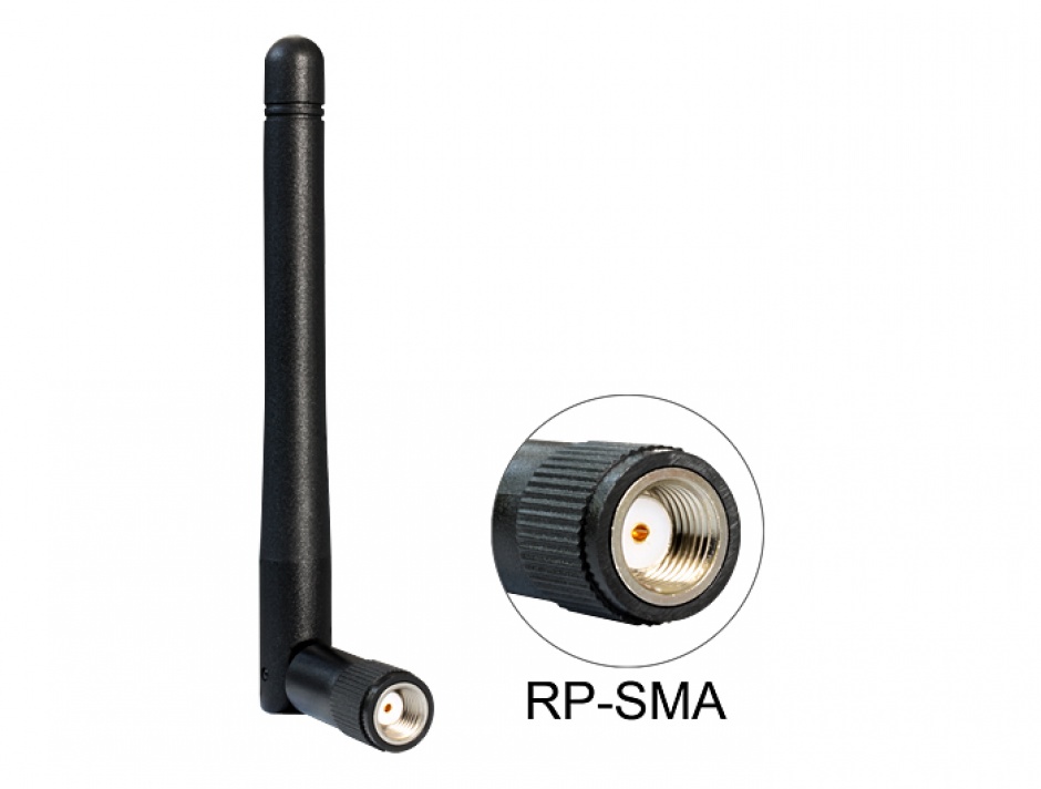 Antena WLAN 2dBi Delock RP-SMA Flexibilă