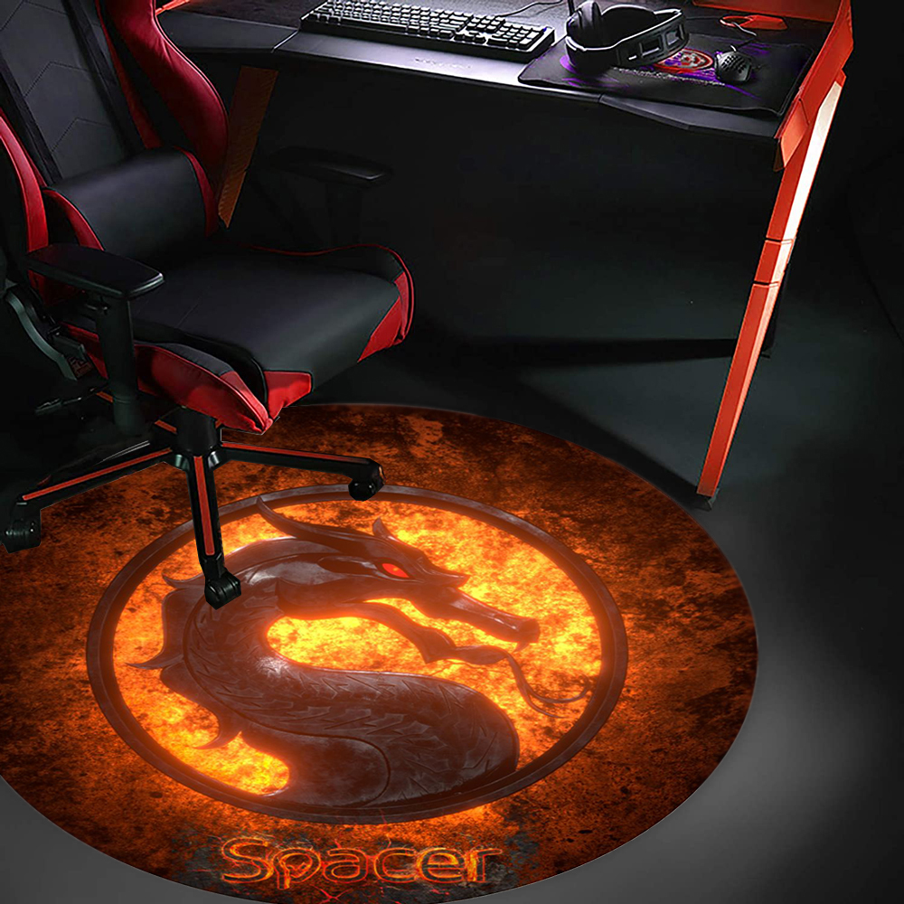 Covor Scaun Gaming Spacer Rotund 120cm - Protectie Parchet - imagine 2